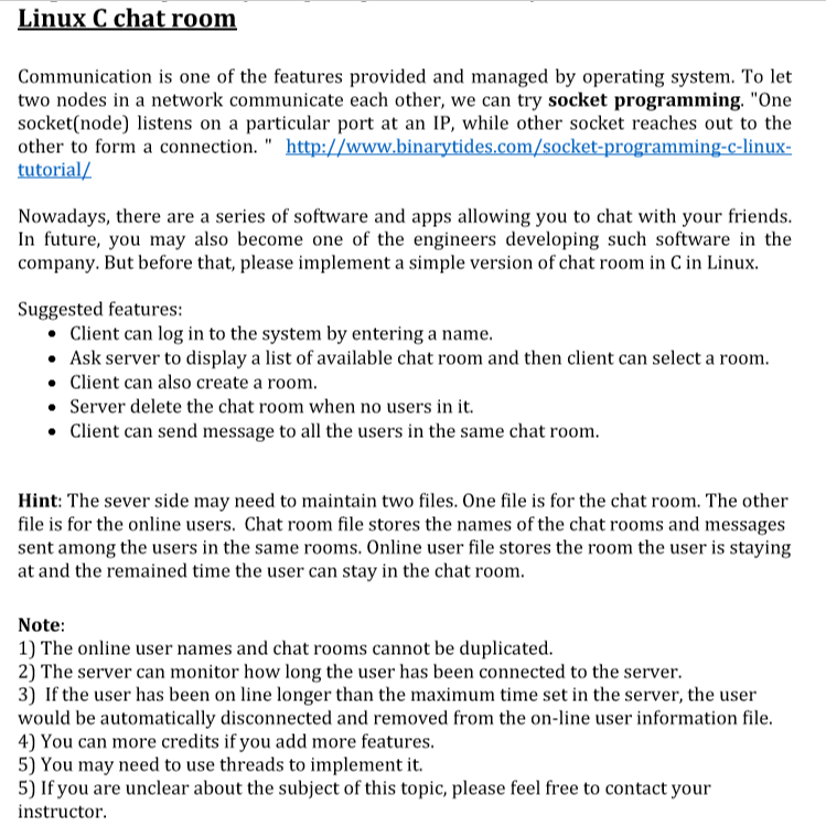 Linux C Chat Room Communication Is One Of The Feat