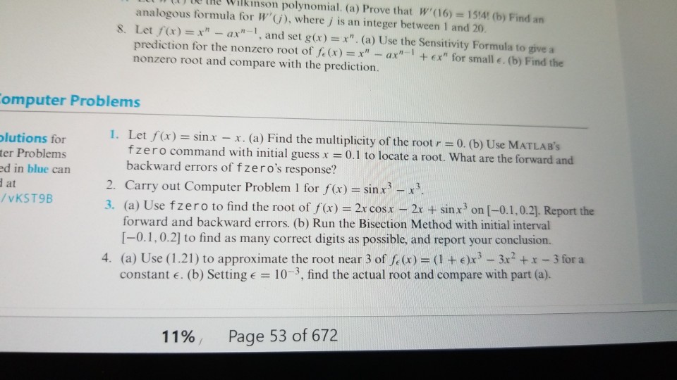 Solved E Tr Wilkinson Polynomial A Prove That W 16 1 Chegg Com