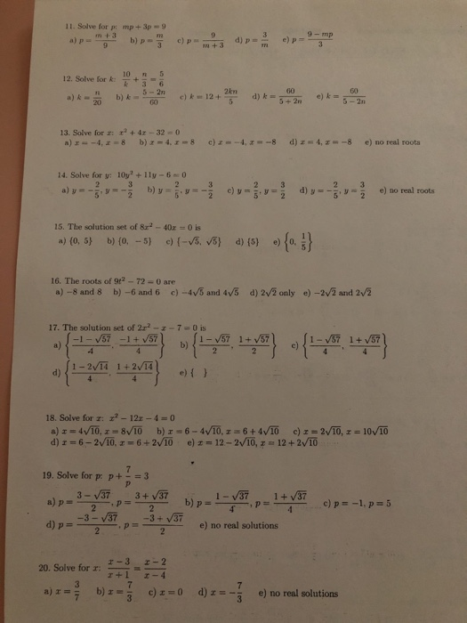 Solved 1 Solveforz 2r 7 13 10 2 Solve For Z 4x 15 Chegg Com