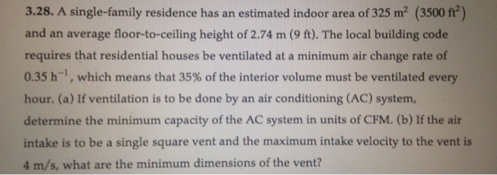 Solved 3 28 A Single Family Residence Has An Estimated I