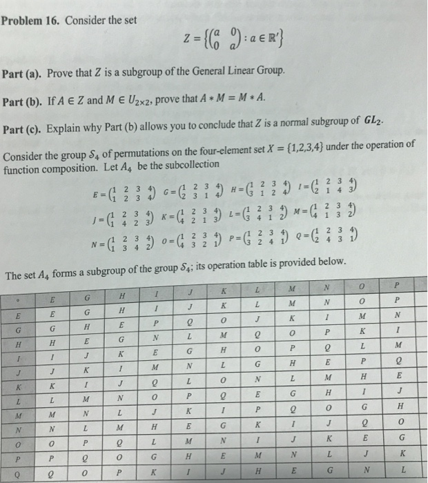 Problem 16 Consider The Set A A Er Part A Chegg Com