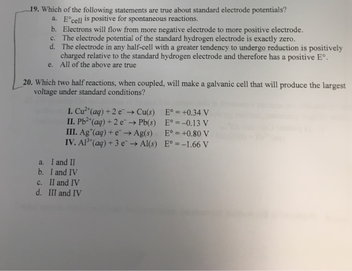 Solved 19. Which Of The Following Statements Are True Abo