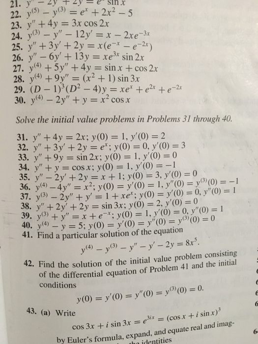 Solved Differential Equation Problem 2 5 Nonhomogeneous Chegg Com