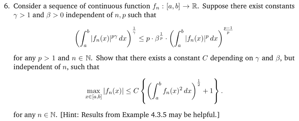 6 Consider A Sequence Of Continuous Function Fn Chegg Com