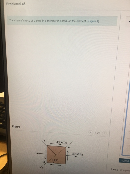 Solved Problem 9.45 The state of stress at a point in a | Chegg.com