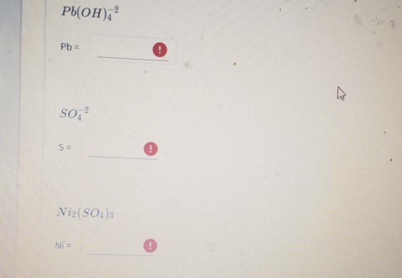 Find the oxidation state for each of the elements