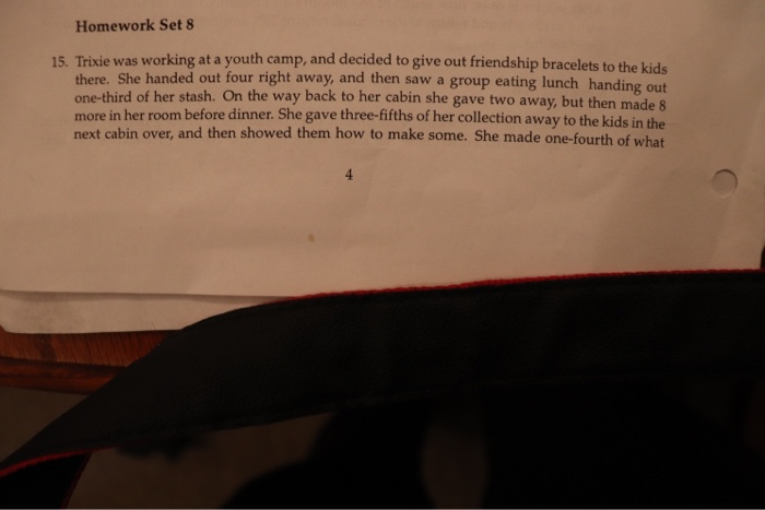 Solved Homework Set 8 15 Trixie Was Working At A Youth C Chegg Com