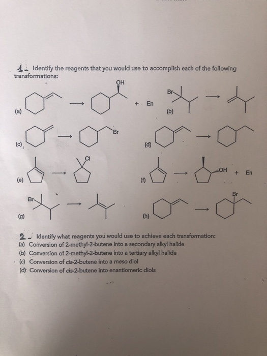 Solved A Identify The Reagents That You Would Use To Acco