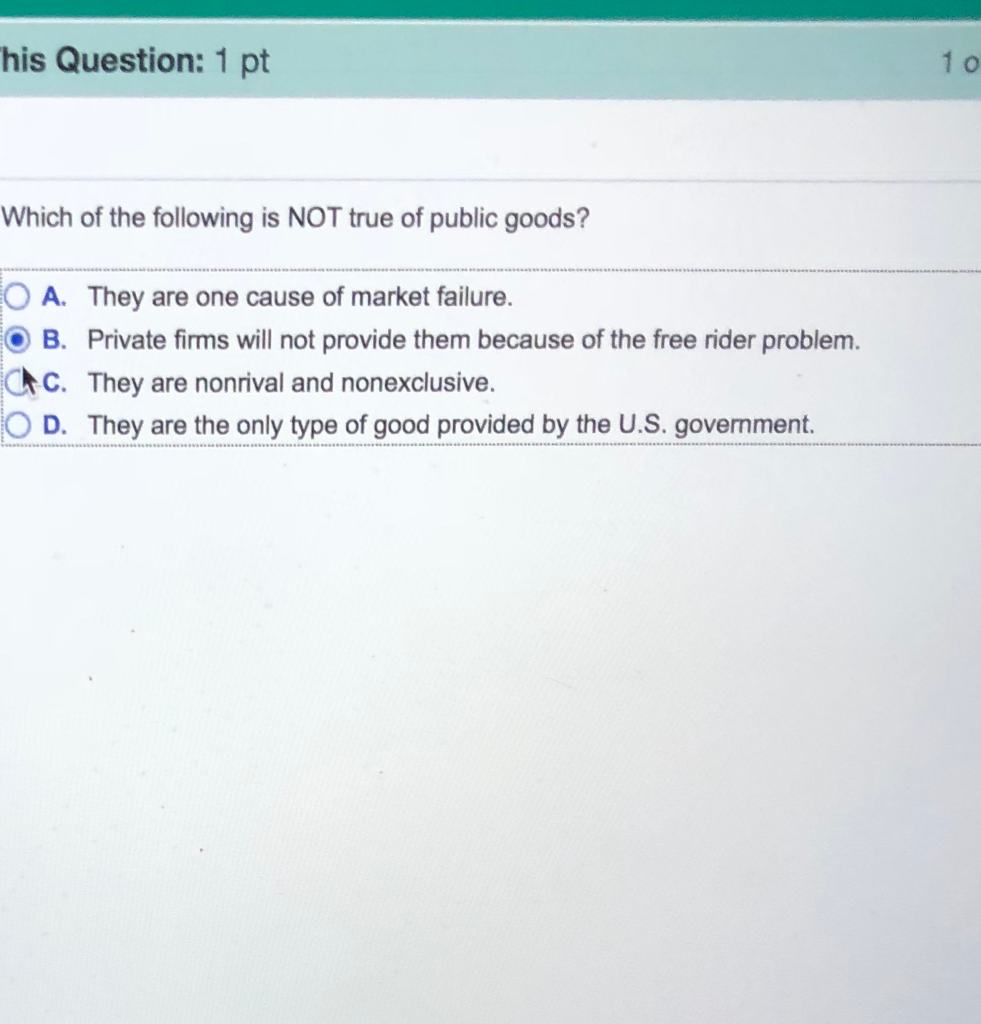 Solved His Question 1 Pt Which Of The Following Is NOT T