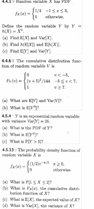 Solved 4 4 19 Random Variablex Has Pde Fx A 1 4 1s 33 Chegg Com