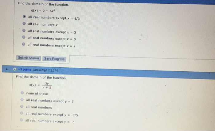 Domain All Real Numbers Except 0
