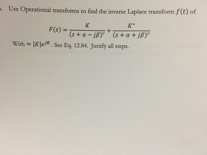 Use Operational Transforms To Find The Inverse Lap Chegg Com