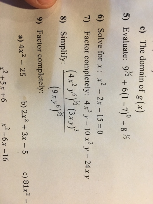 Solved Evaluate 9 3 2 6 1 7 0 8 1 3 Solve For X Chegg Com