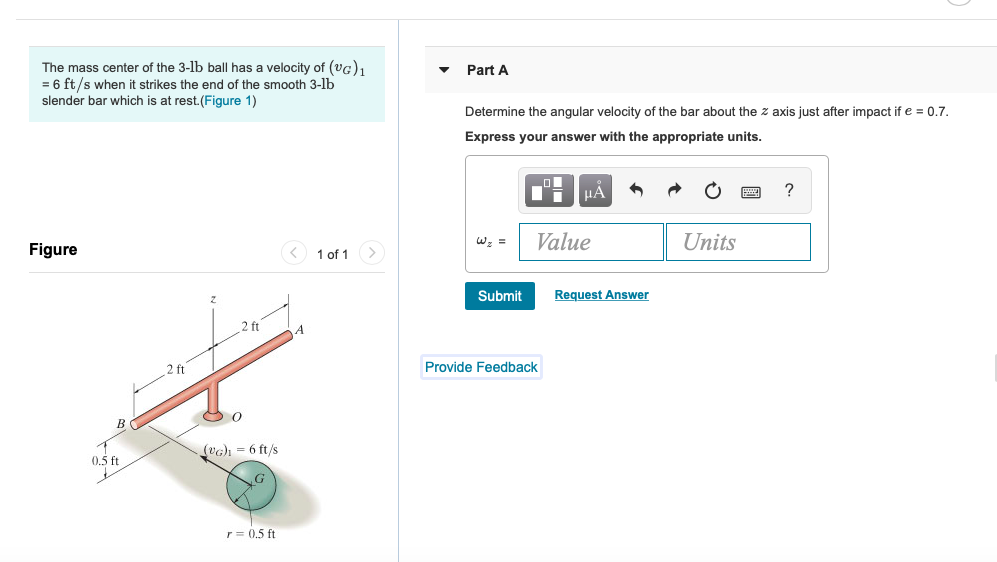 Solved The Mass Center Of The 3 Lb Ball Has A Velocity Of Chegg Com