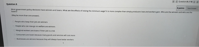 Solved Question 1 What Is The Effect Of A Binding Price C