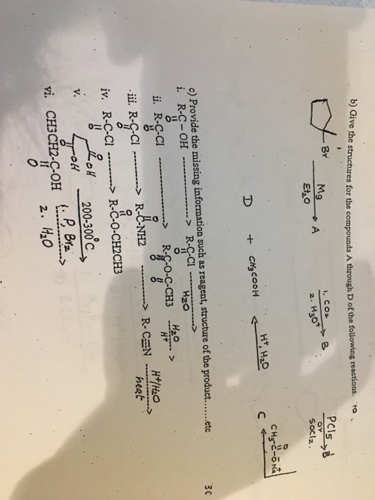 Solved Give The Structures For The Compounds A Through D Chegg Com