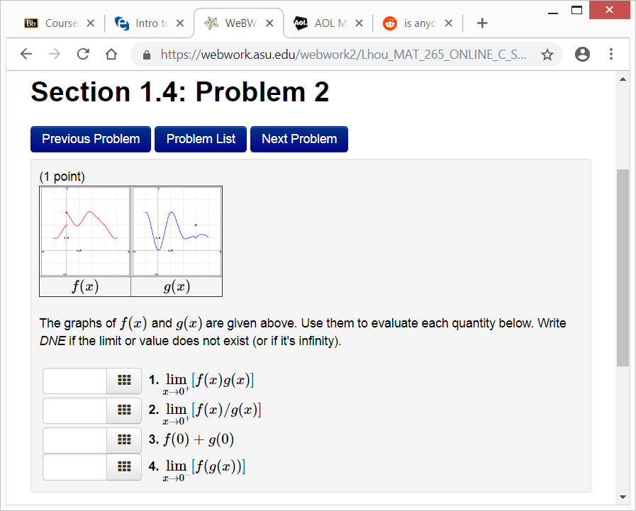 Solved The Graphs Of F X F X And G X G X Are Given Above Chegg Com