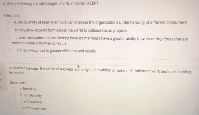 which of the following is an advantage of virtual teams?