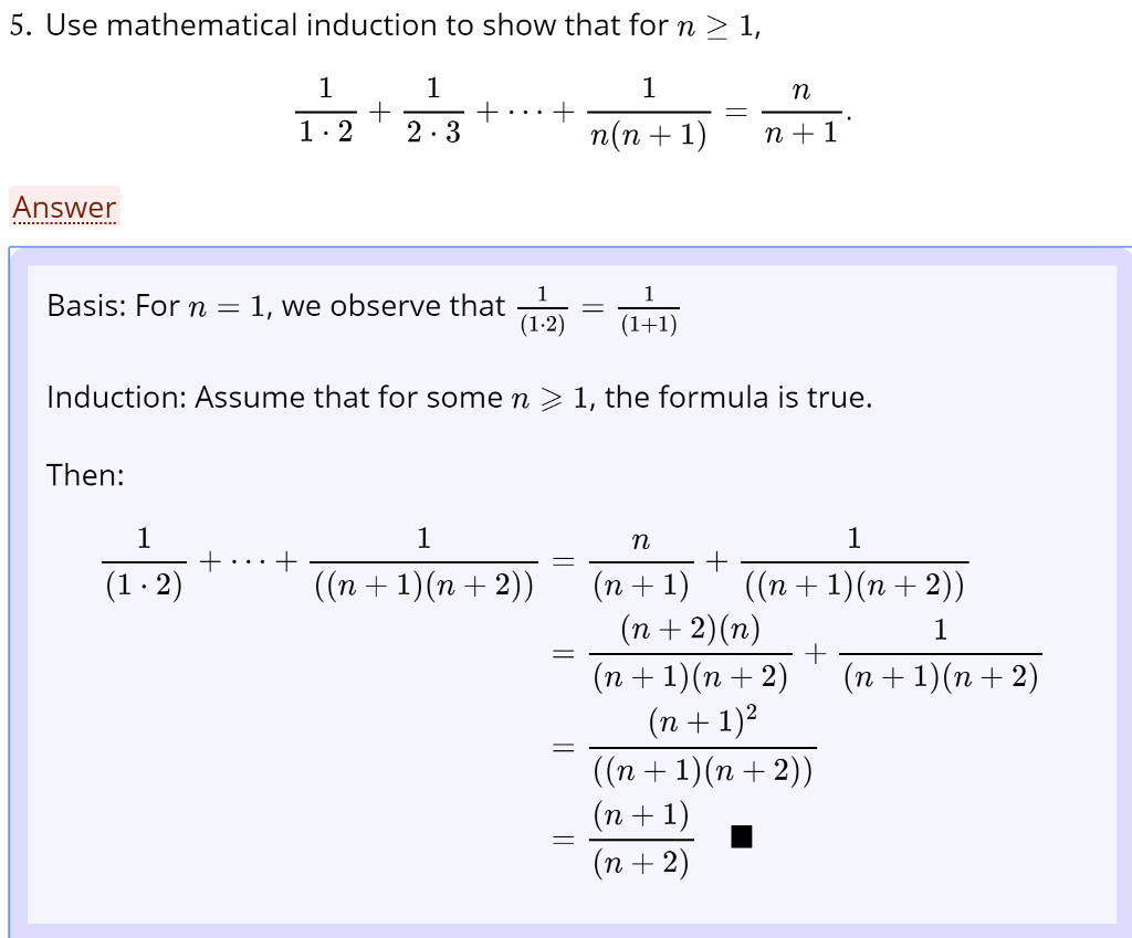 mathematical induction solved problems