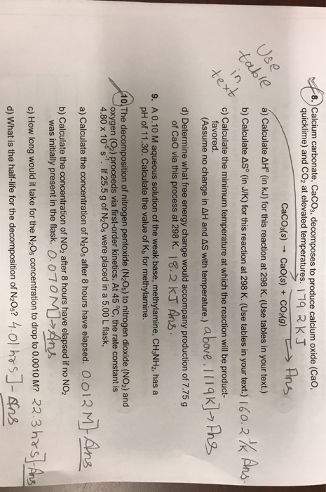 Solved Calcium Carbonate Caco 3 Decomposes To Produce C Chegg Com