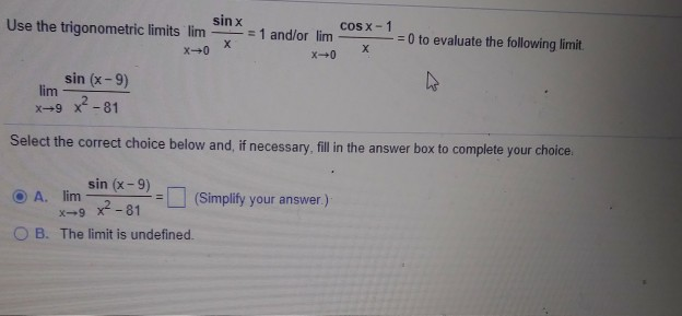 Limits of trig functions cheat sheet picture