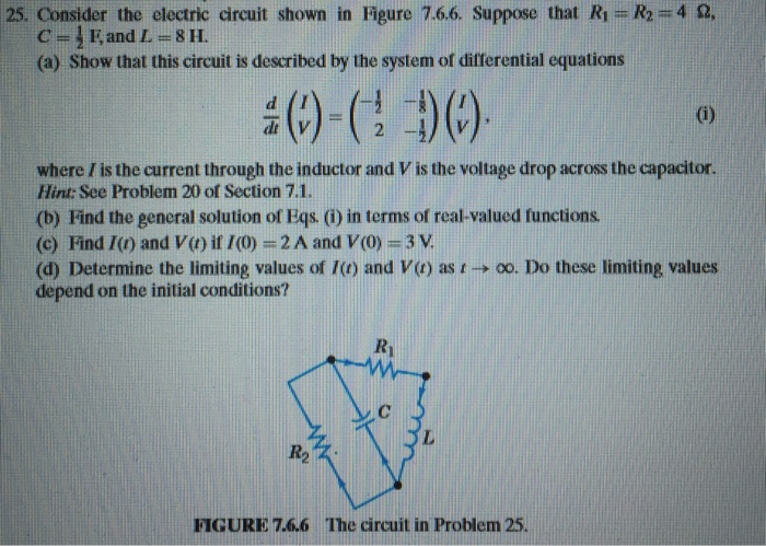 Solved Consider the electric circuit shown in Figure 7.6, 6. | Chegg.com