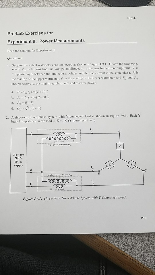 Solved Ee 3342 Pre Lab Exercises For Experiment 9 Power Chegg Com