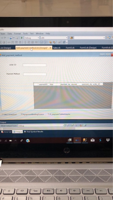 leam Dyta Format Tools Test Window Form9vb [D Form5.vb [Design Form5.vb Add onder ID Payvent Method Error List