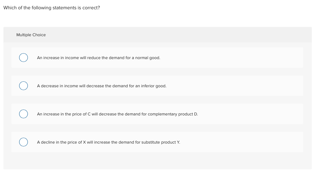 Solved: Which Of The Following Statements Is Correct? Mult ...