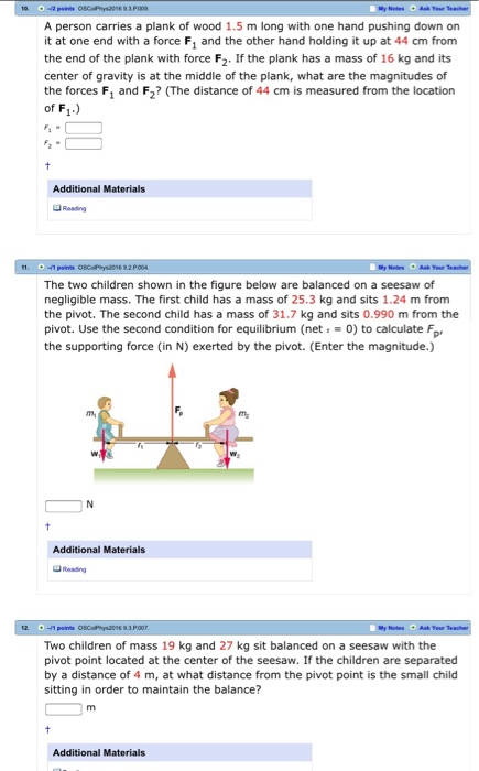 Solved A Person Carries A Plank Of Wood 1 5 M Long With O