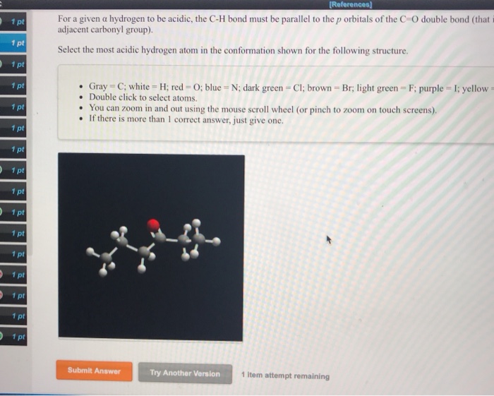 Solved References For A Given A Hydrogen To Be Acidic T Chegg Com