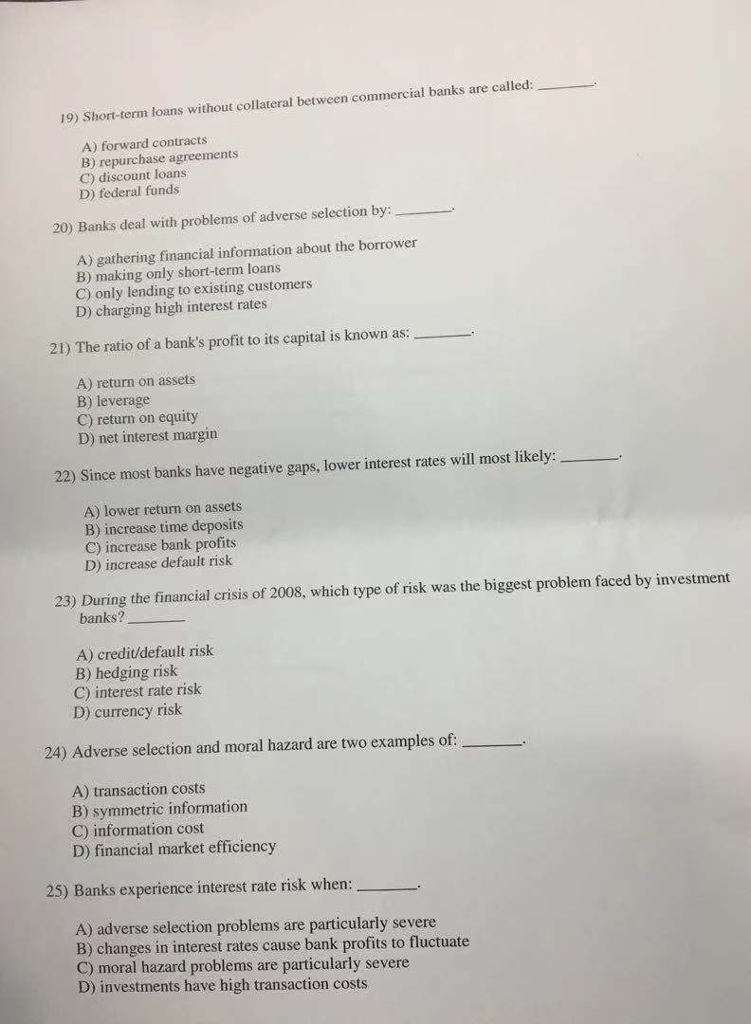 Solved 19 Short Term Loans Without Collateral Between Co