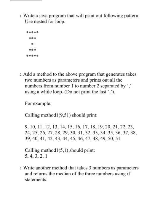 Solved Write A Java Program That Will Print Out Following Chegg Com