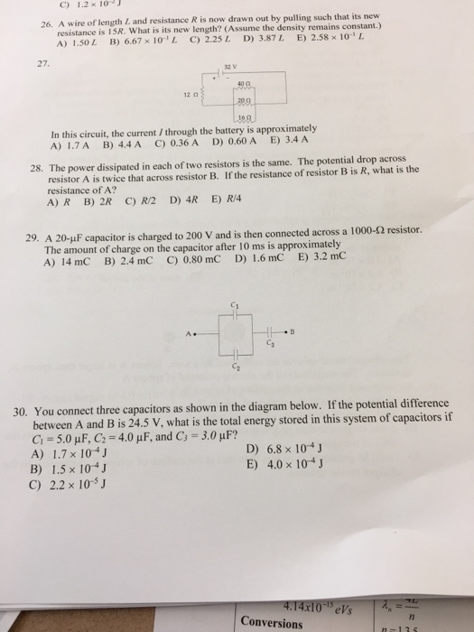 Solved A Wire Of Length L And Resistance R Is Now Drawn O Chegg Com