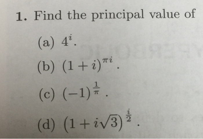 Solved The principal value of Ln(1 - iV3)4 is Select one: 27