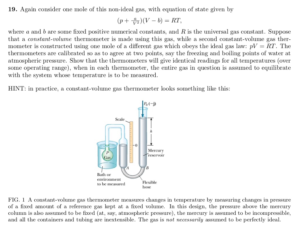 constant pressure gas thermometer moles