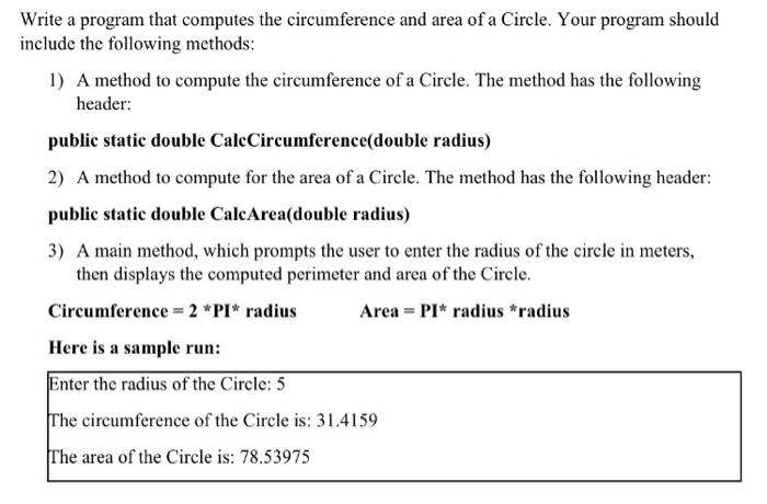 Write a program to calculate area of circle in python picture