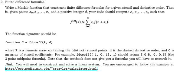 Finite difference coefficients image