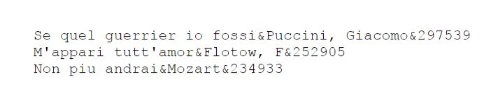 Se quel guerrier io fossi&Puccini, Giacomo&297539 Mappari tutt amor&Flotow, F&252905 Non piu andrai&Mozart&234933