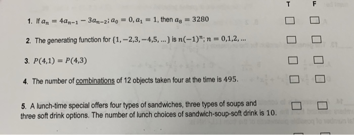 1 If An 4an 1 3an 2 A0 0 A1 1 Then A8 3280 2 Chegg 