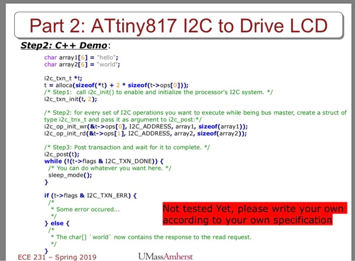 Part 2: ATtiny817 12C to Drive LCD char array1[6]hello char array2[6]world 2c txn t *t; talloca(sizeof(*t)+2 * sizeof(t->