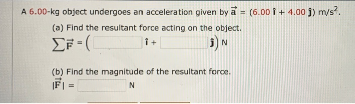 Solved A 6 00 Kg Object Undergoes An Acceleration Given B Chegg Com