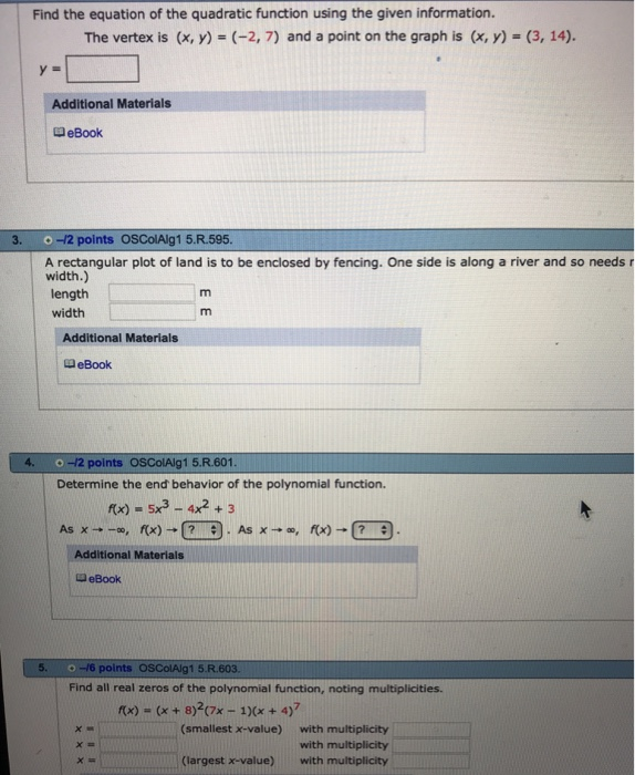 Write The Quadratic Function In Standard Form Rx Chegg 