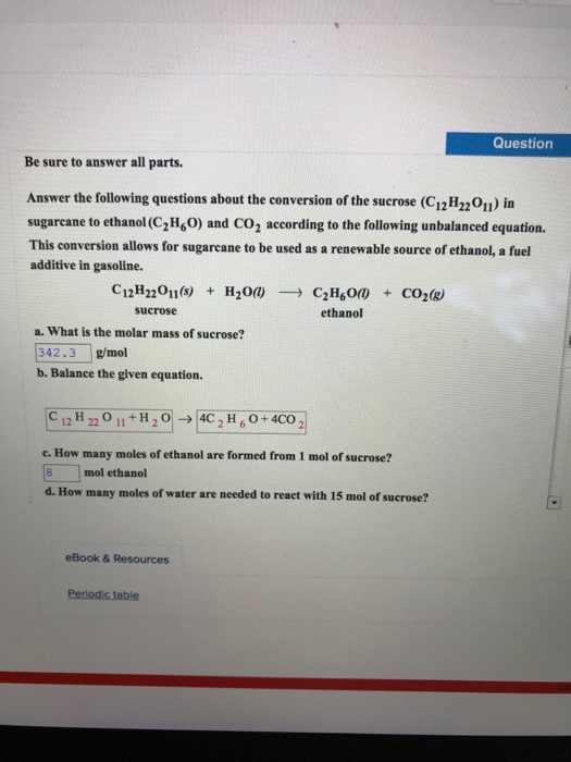 Solved Question Be Sure To Answer All Parts Answer The F