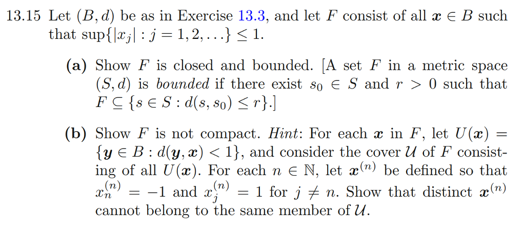 Solved This Is A Real Analysis Question Not Topology Or Chegg Com