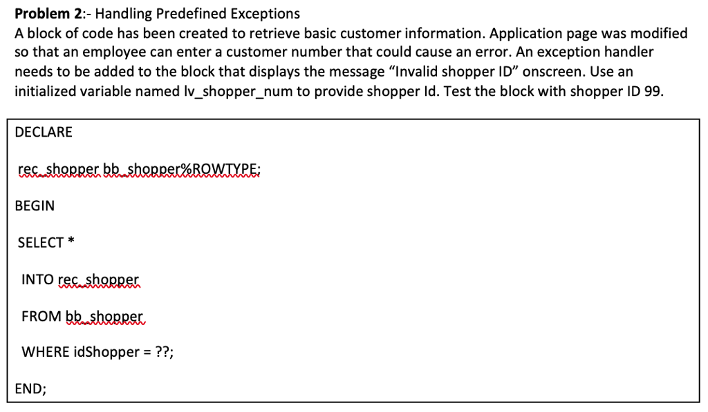 Handling PL/SQL Errors