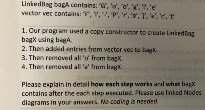 Solved Linkedbag Baga Contains G O O G T E Chegg Com