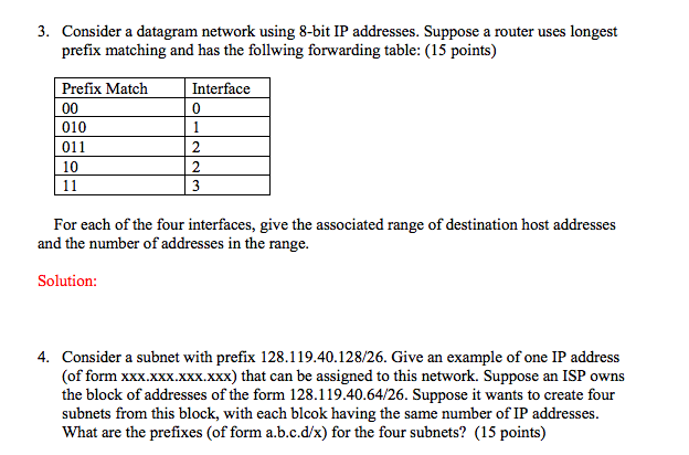 Solved 3 Consider A Datagram Network Using 8 Bit Ip Addr