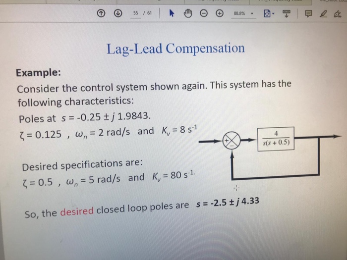 55 61 8 Lag Lead Compensation Example Consider Chegg Com