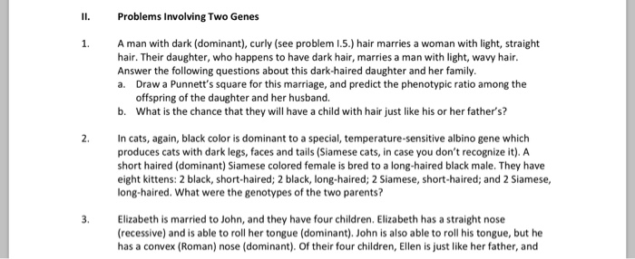 Solved Problems Involving Two Genes 1 Aman With Dark Do